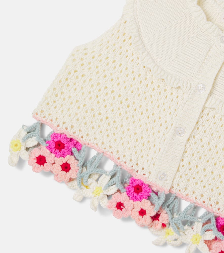Elea embroidered cotton-blend sweater vest