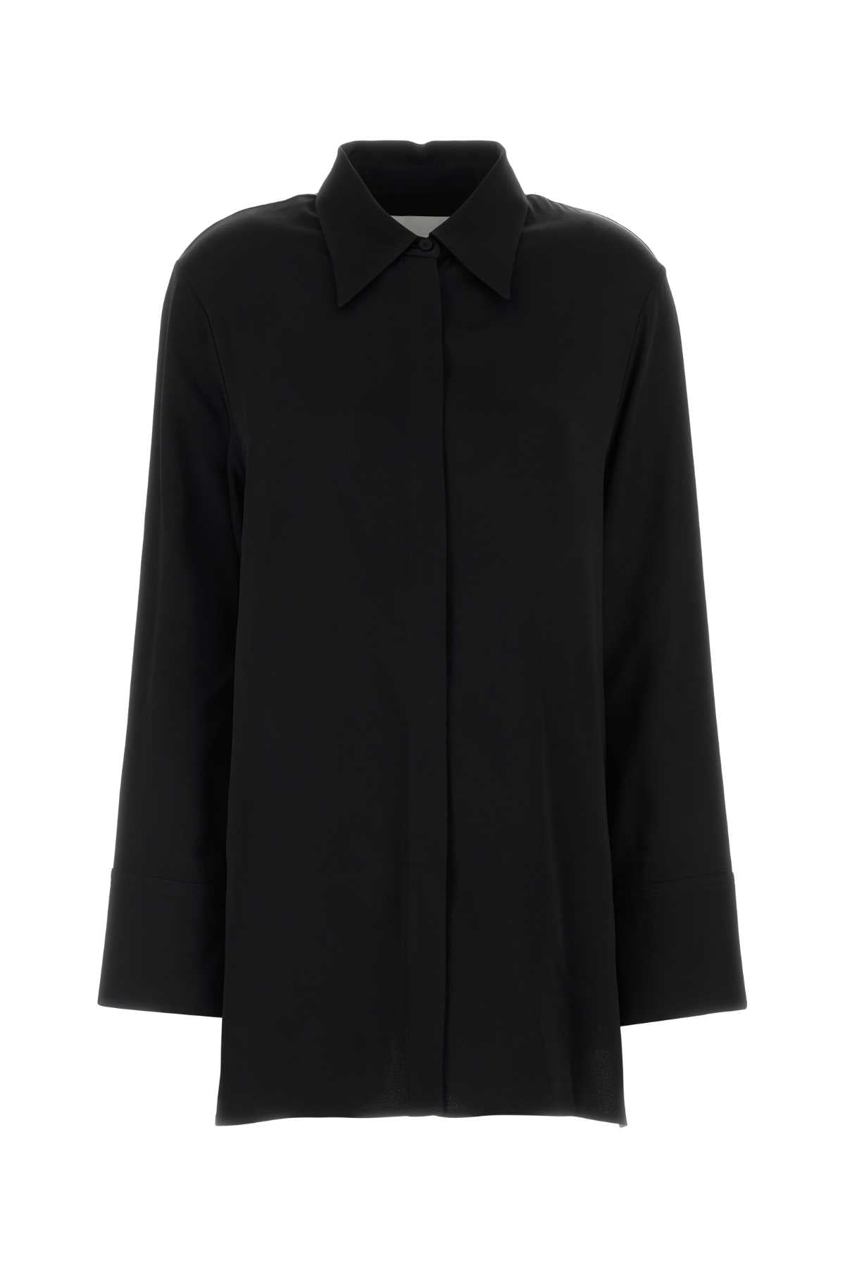 Acetate Viscose Shirt — Black