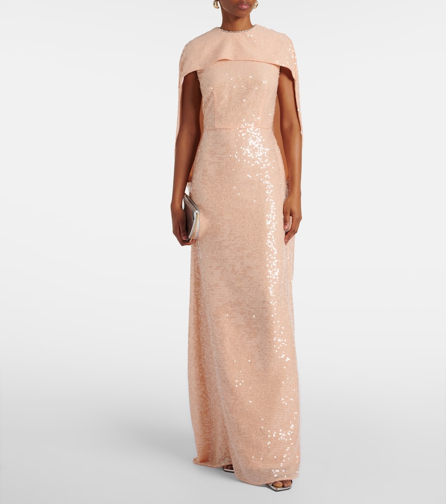 Sequined chiffon gown