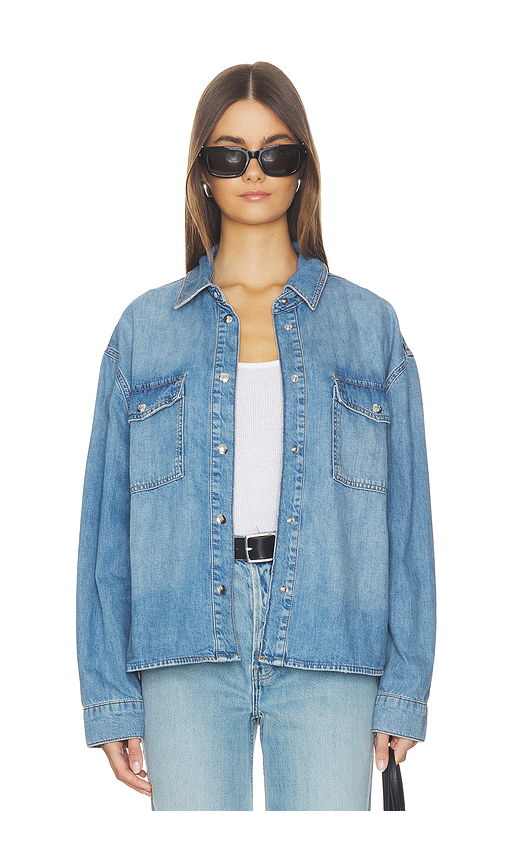 ANINE BING Paxton Shirt in Tidal Blue. M also in L