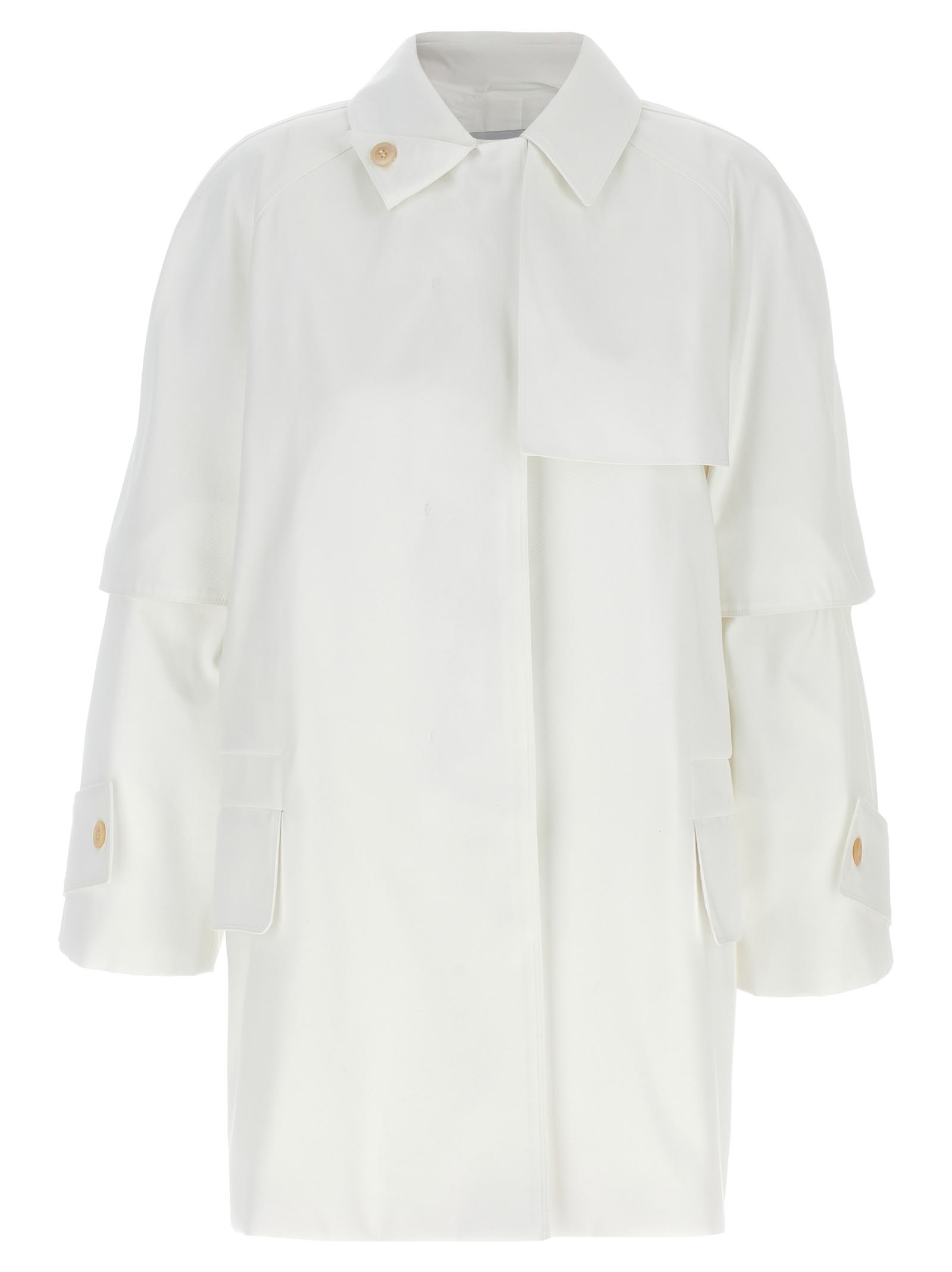 Baba White Cotton Raincoat