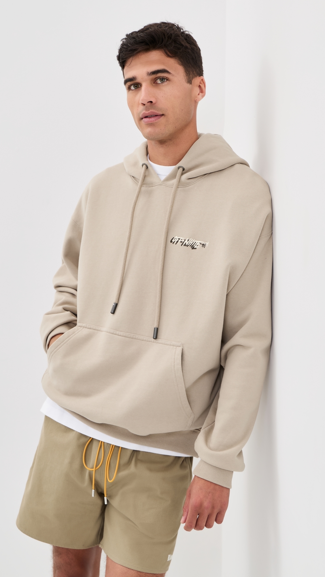 Shadow Logo Skate Hoodie Stone