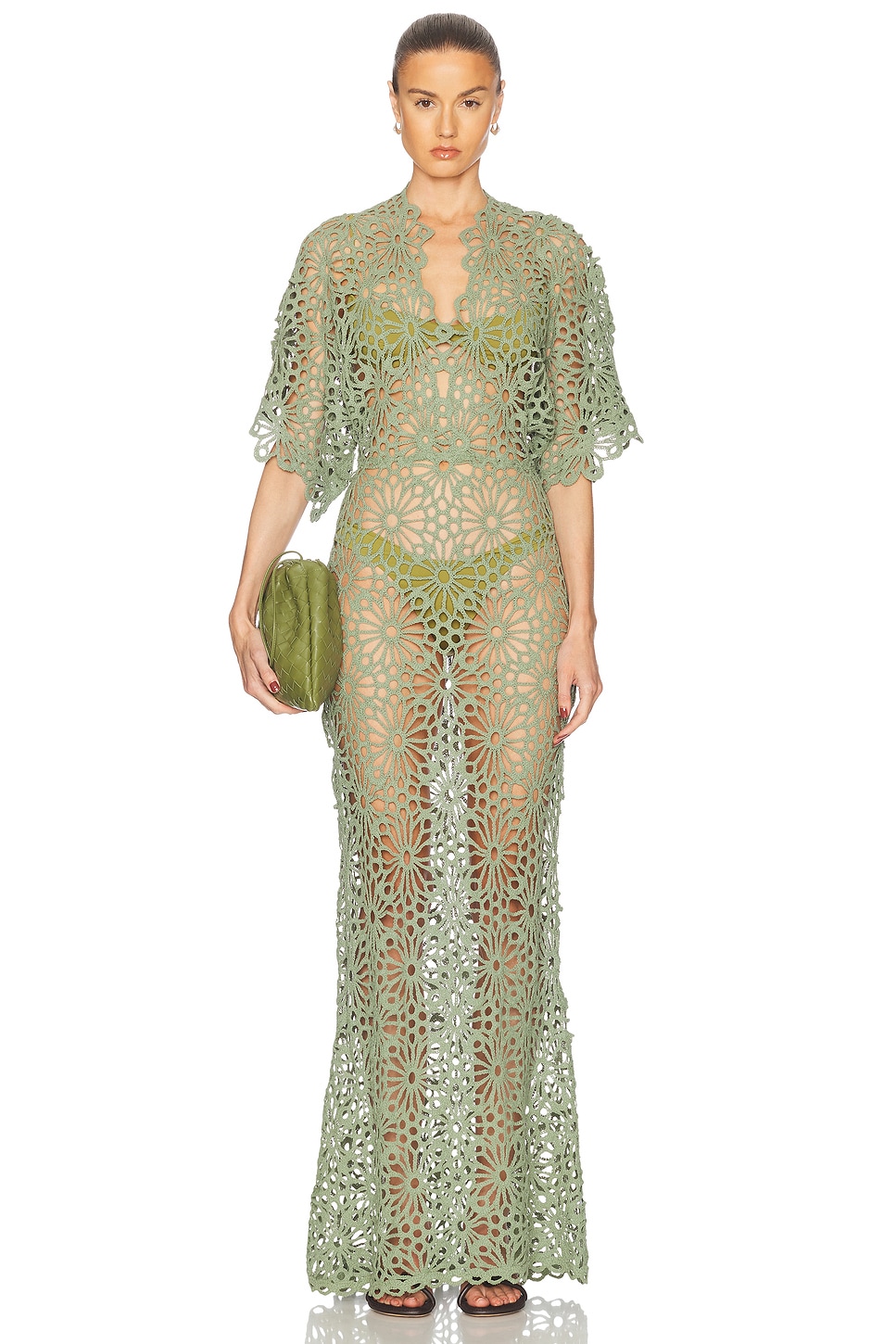 Norma Kamali Obie Gown in Vintage Green. S also in
