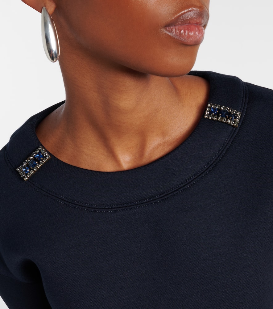Embellished jersey sweatshirt