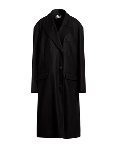 Woman Coat Black Size 4 Virgin Wool, Polyamide, Acetate, Viscose