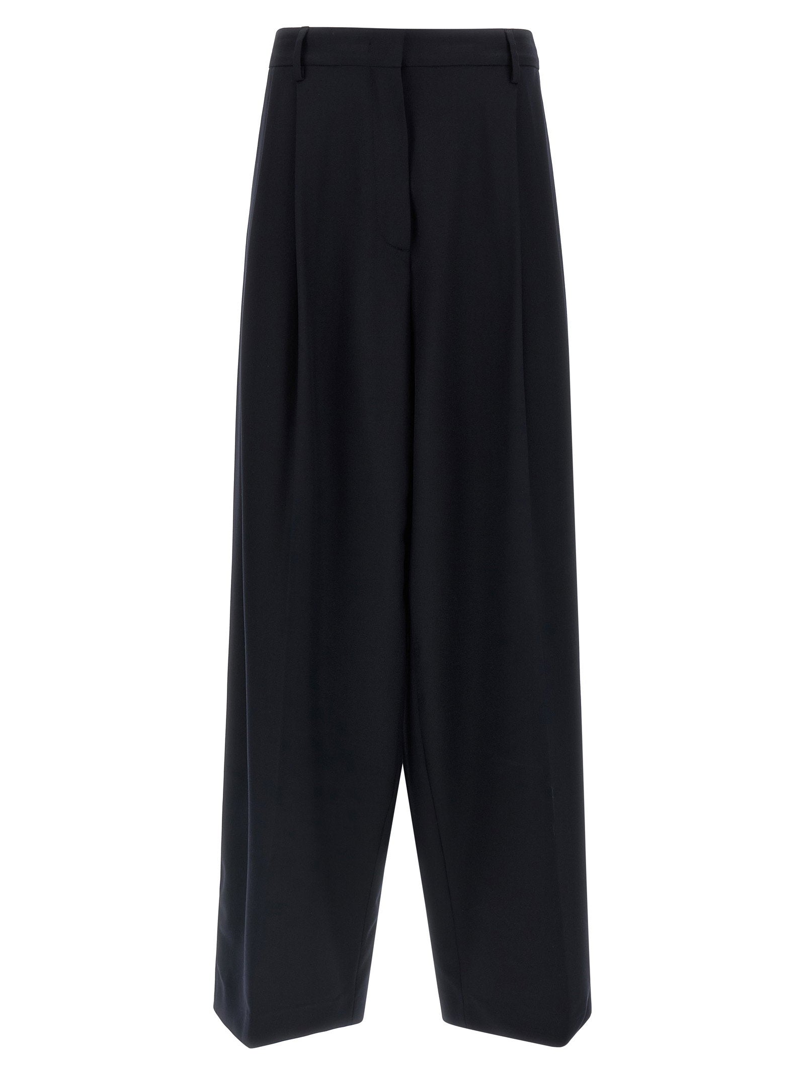 Wide-Leg Formal Trousers — Black