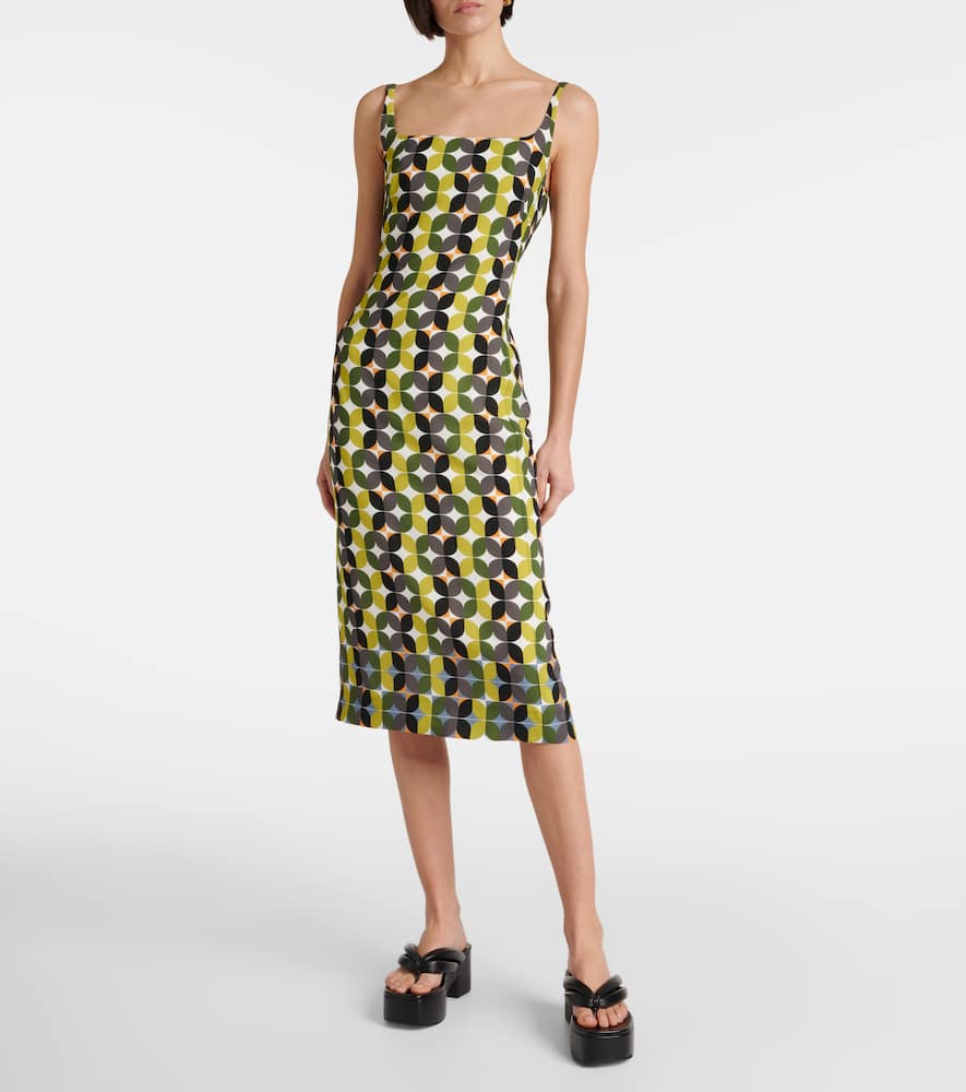 Printed crêpe midi dress