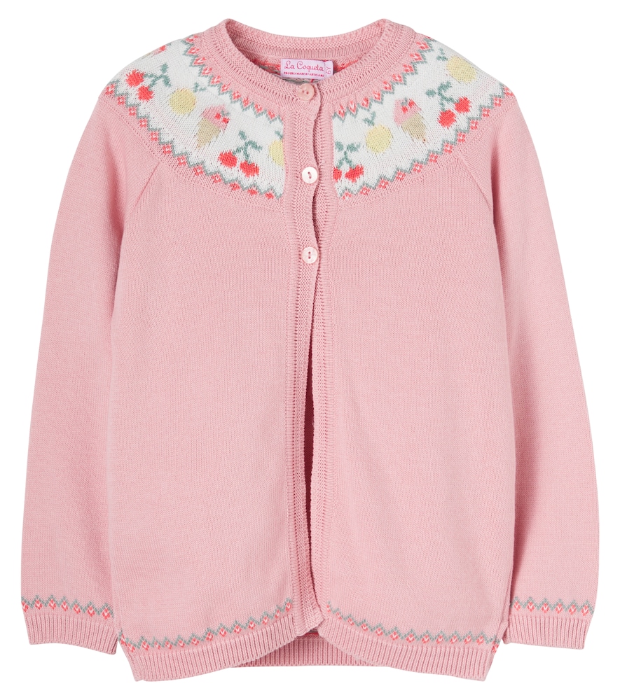 Helado intarsia cotton cardigan