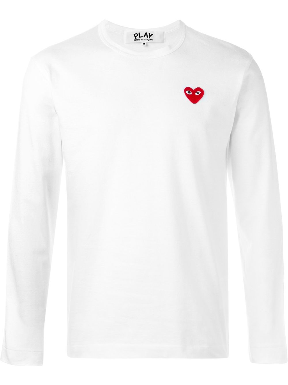 Logo Heart-Patch Cotton T-shirt — White