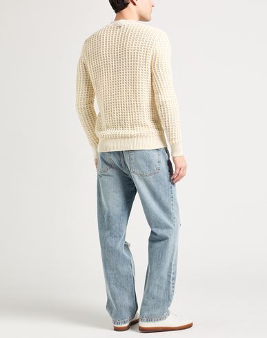 Man Sweater Ivory Size 38 Linen, Silk