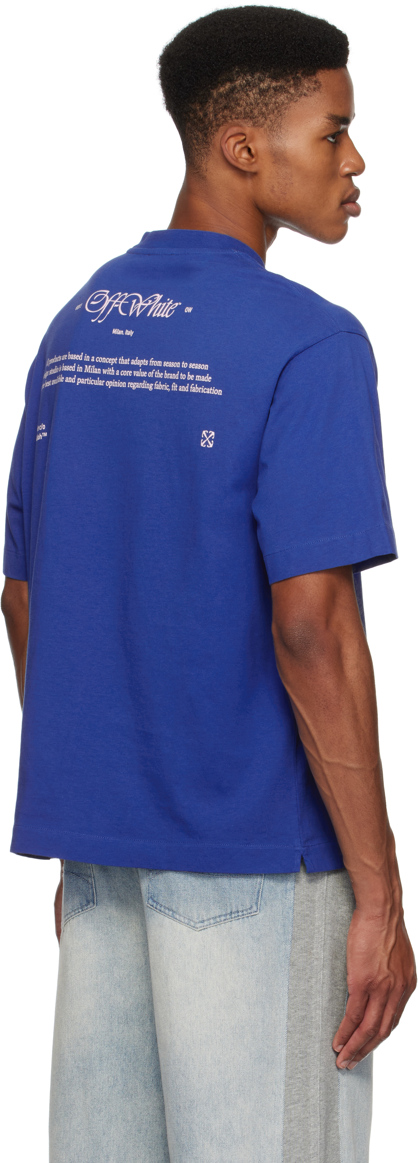 Off-White Blue Script Mary Skate T-shirt