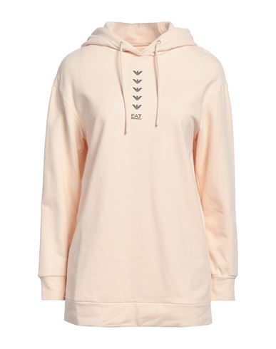 Ea7 Woman Sweatshirt Cream Size S Cotton, Elastane