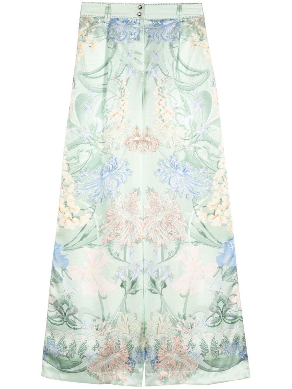 Dreaming in Dutch-print silk trousers - Green