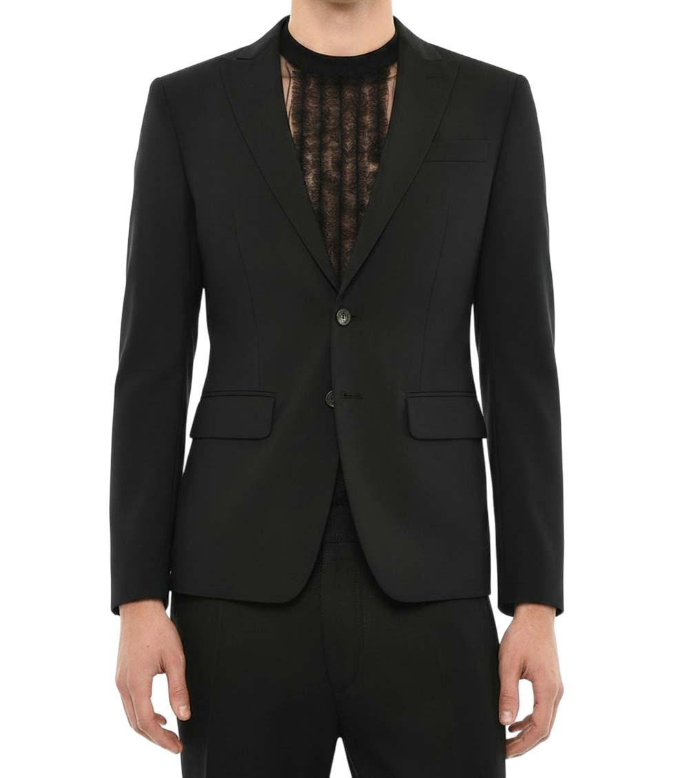 Black Peaked Lapel Blazer