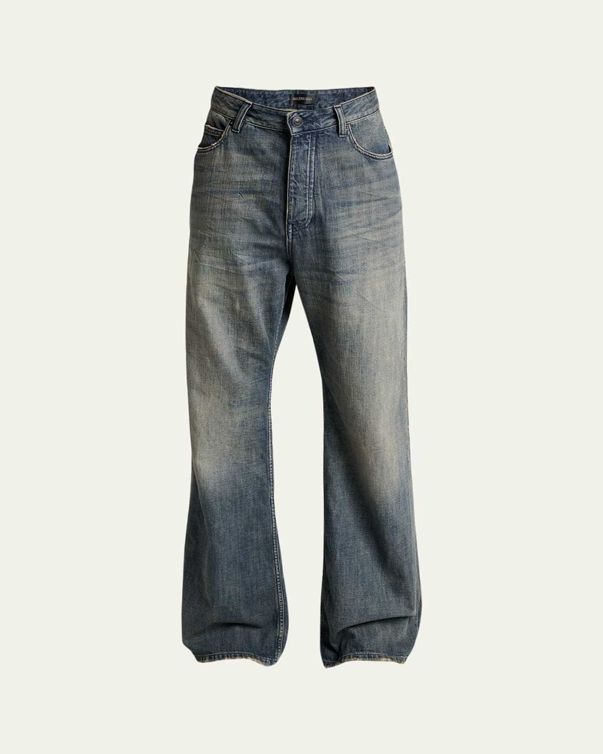 Men's Faded Denim Relaxed-Fit Bootcut Jeans