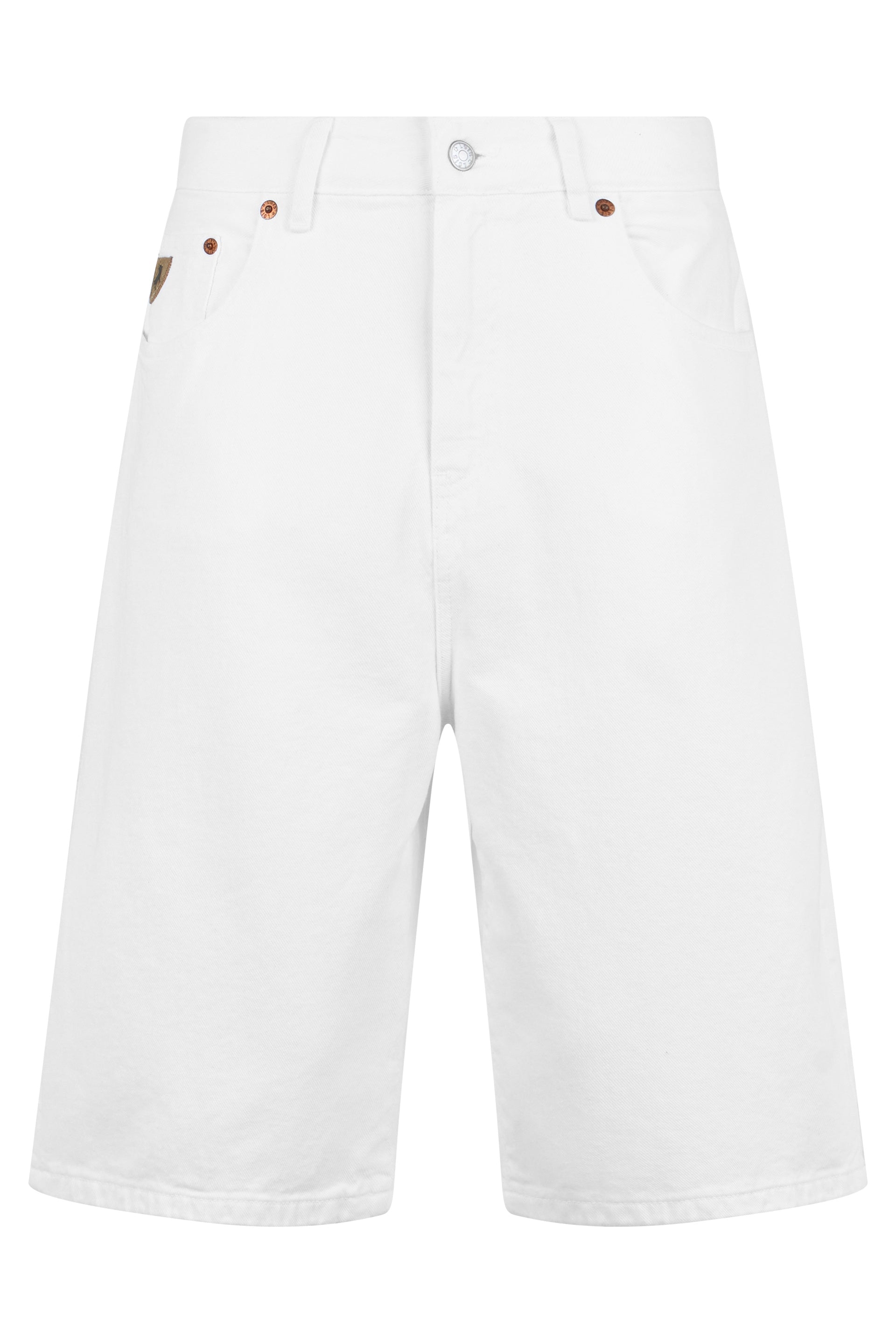 Women's Cotton Denim Shorts with Front Button & Zipper