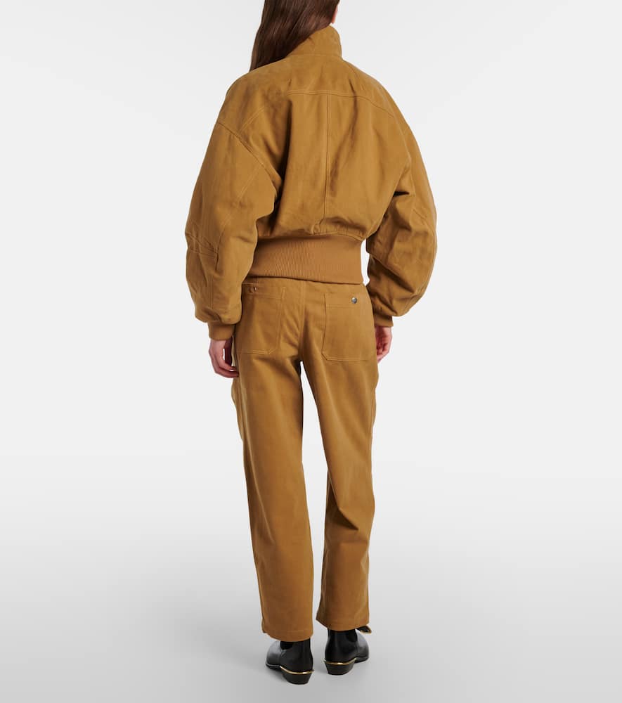 Opalyna cotton twill wide-leg pants
