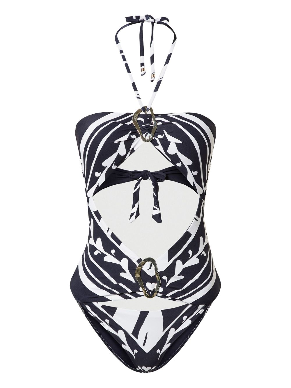 TWINSET cut-out halterneck swimsuit - Blue