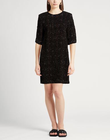 Woman Mini dress Black Size 0 Polyester, Virgin Wool, Elastane