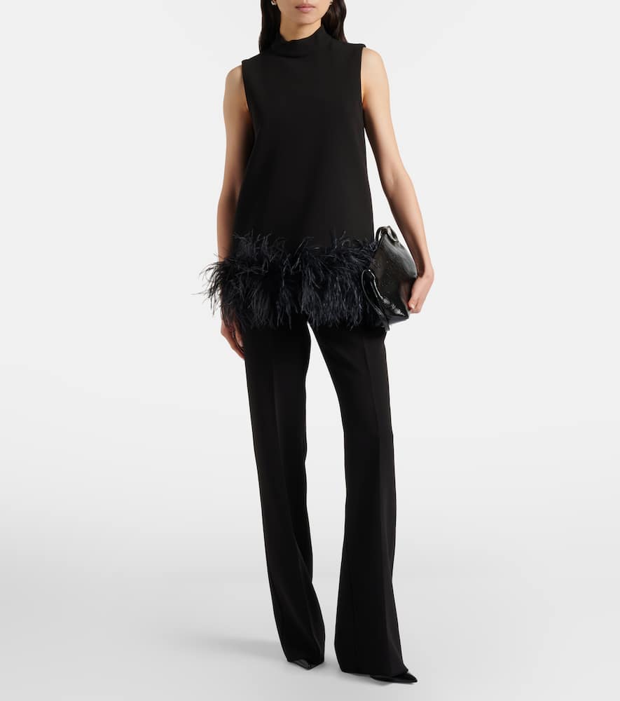 Feather-trimmed top