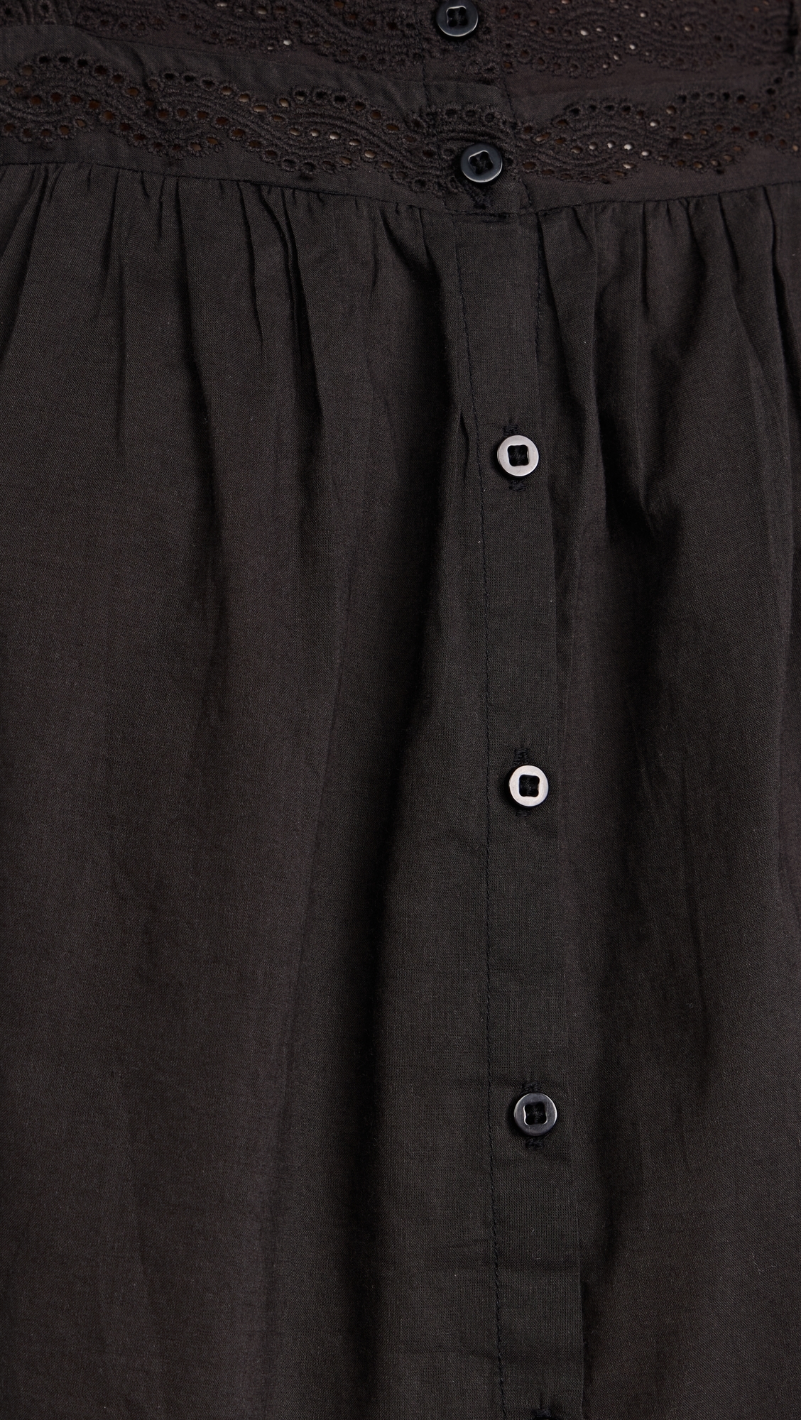 The Eyelet Button Sleep Top Black