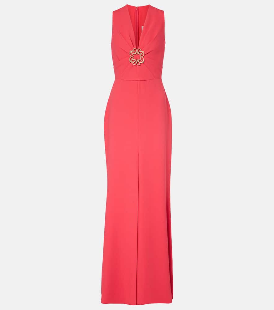 Elie Saab Bow-detail draped pleated taffeta minidress