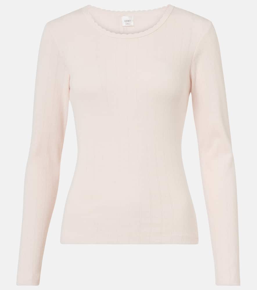 Pointelle cotton T-shirt