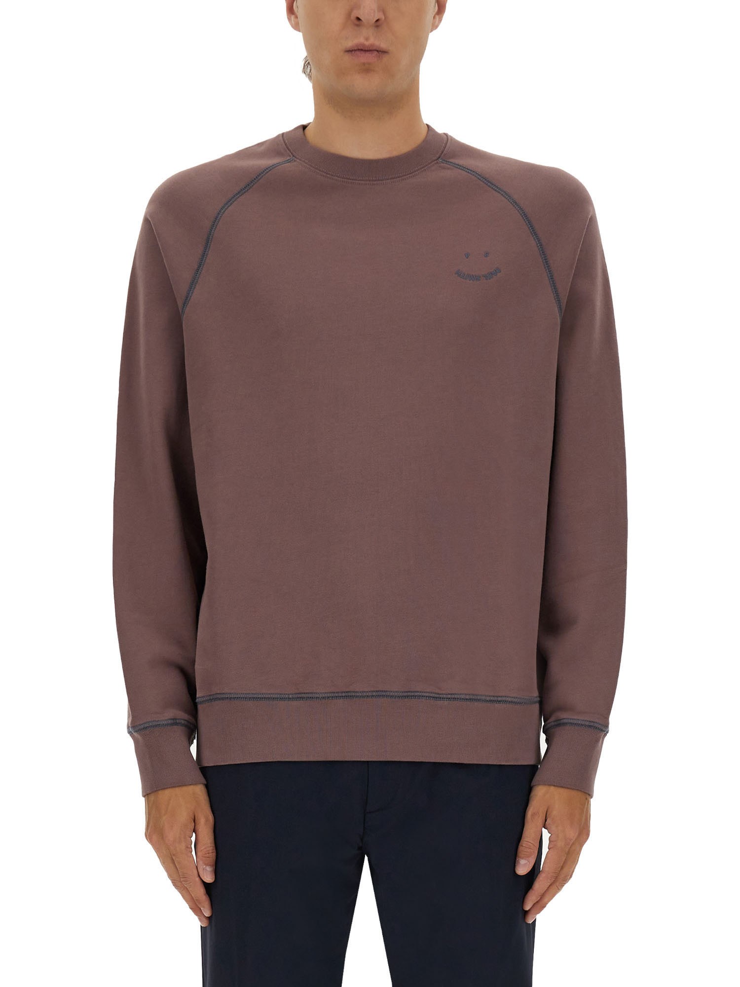 Sweatshirt with embroidery ps happy