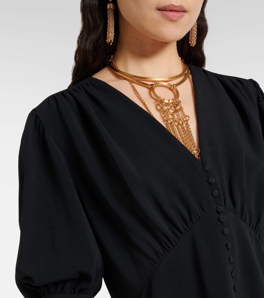 Chloé Balloon-sleeve crêpe minidress