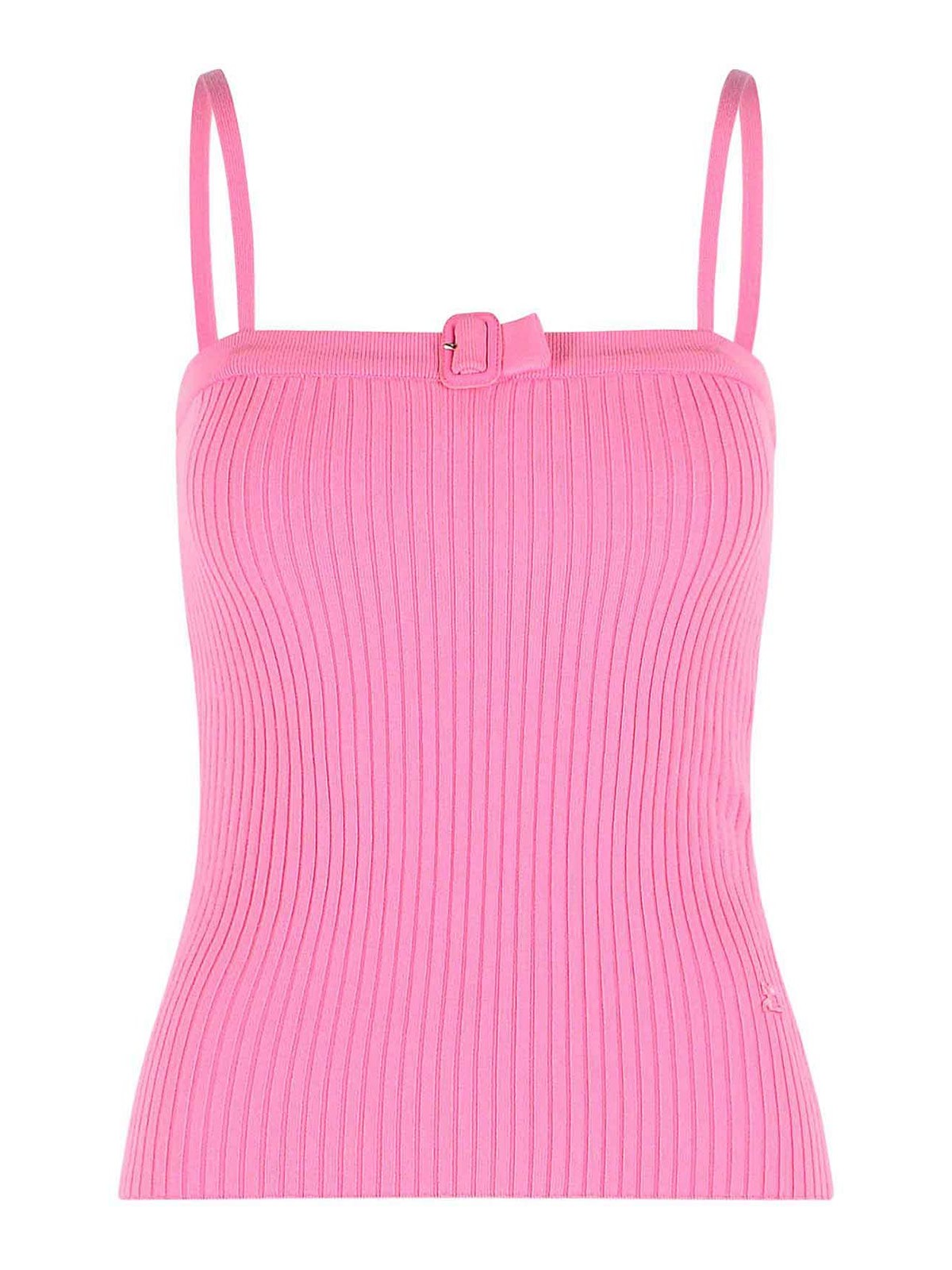 Buckle Tank Top In Pink Viscose Blend