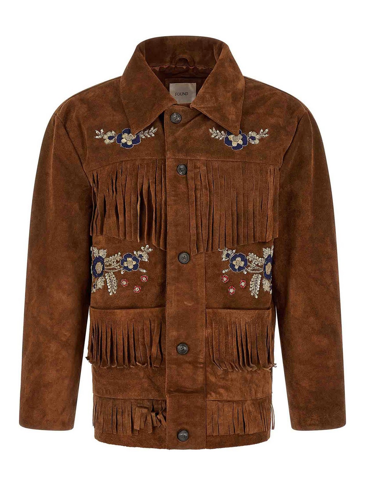 Western Jacket Brown Leather Down Jacket, Parka, Casual - Men