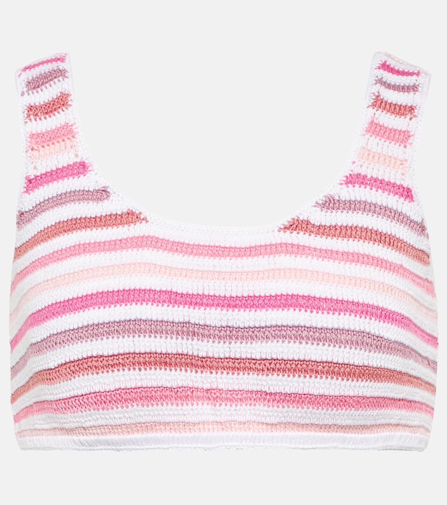 Striped crochet crop top