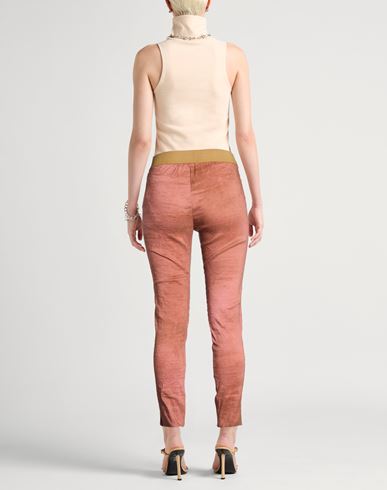 Woman Pants Rust Size S Linen, Polyamide, Elastane