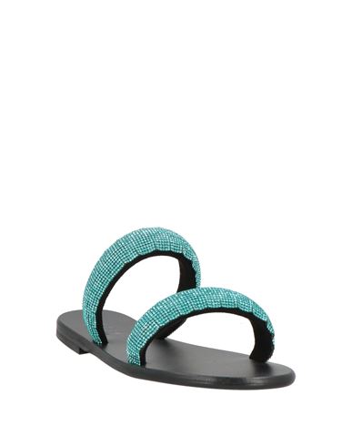 Woman Sandals Turquoise Size 6 Textile fibers
