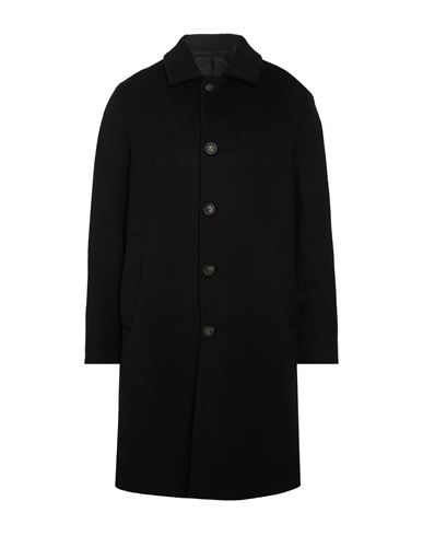 Man Coat Black Size 36 Virgin Wool, Polyamide