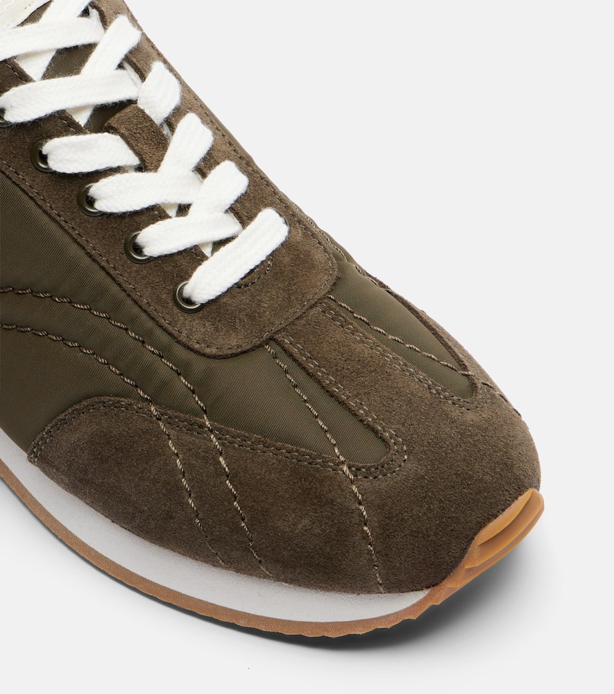 Suede-trimmed sneakers