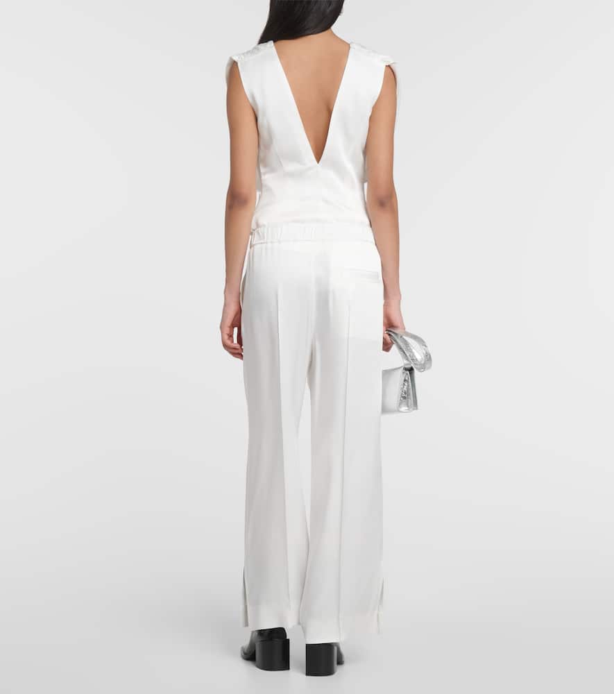 Satin straight pants