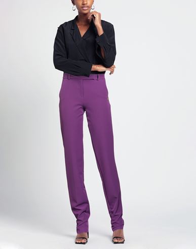 Woman Pants Mauve Size 8 Polyester, Elastane