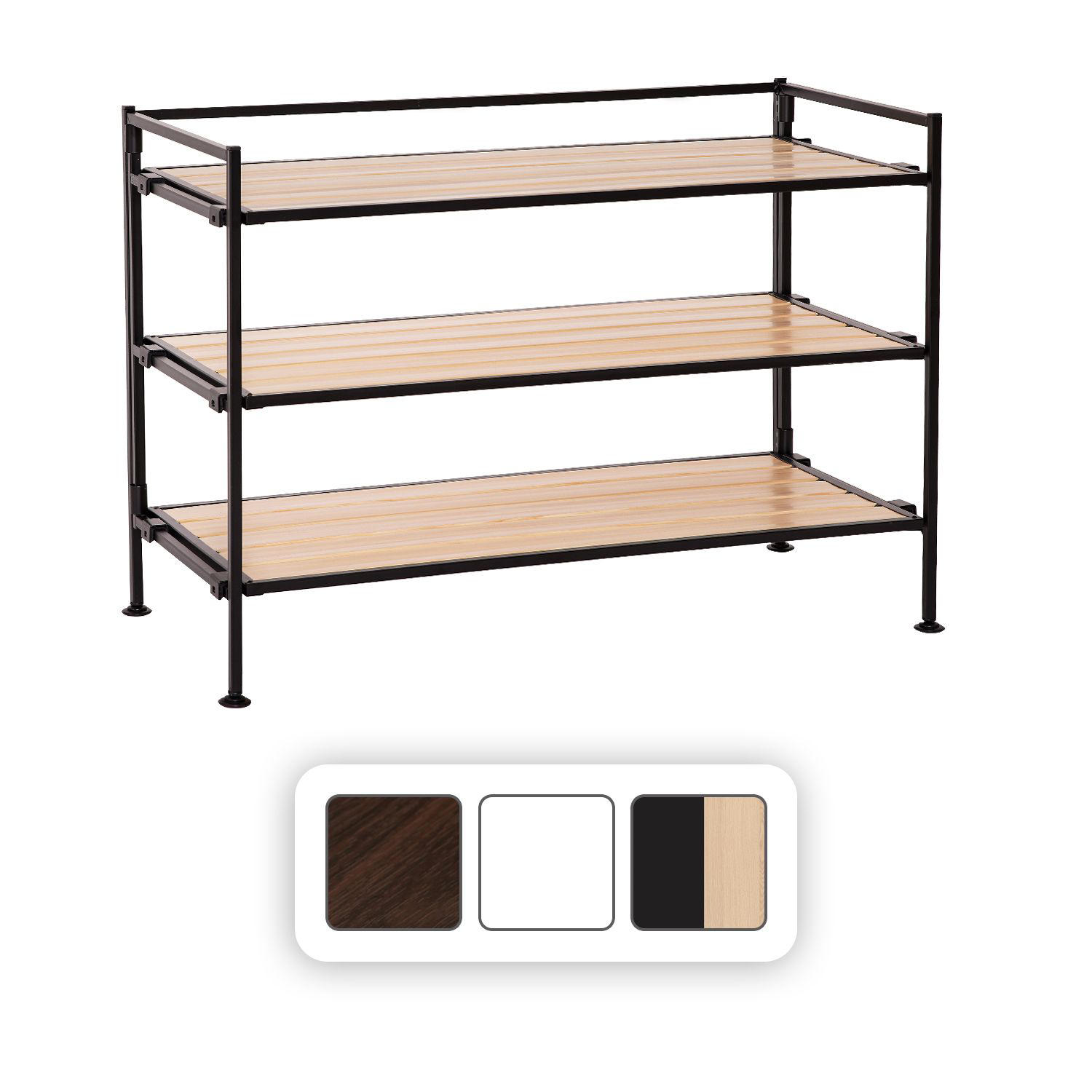 3-Tier Resin Slat Shoe Rack