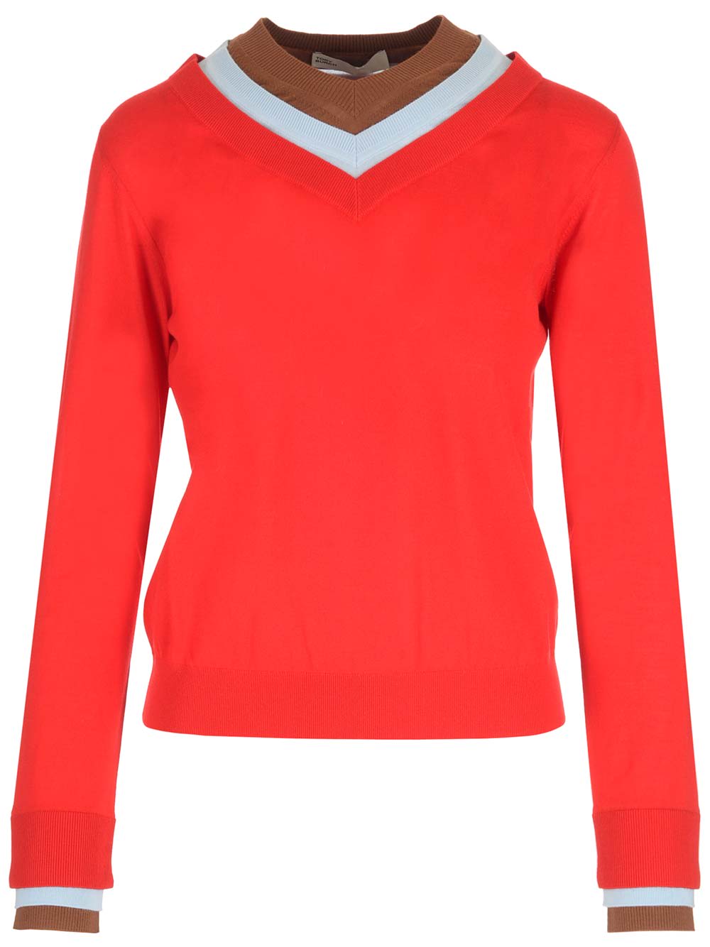Layered-detail wool jumper