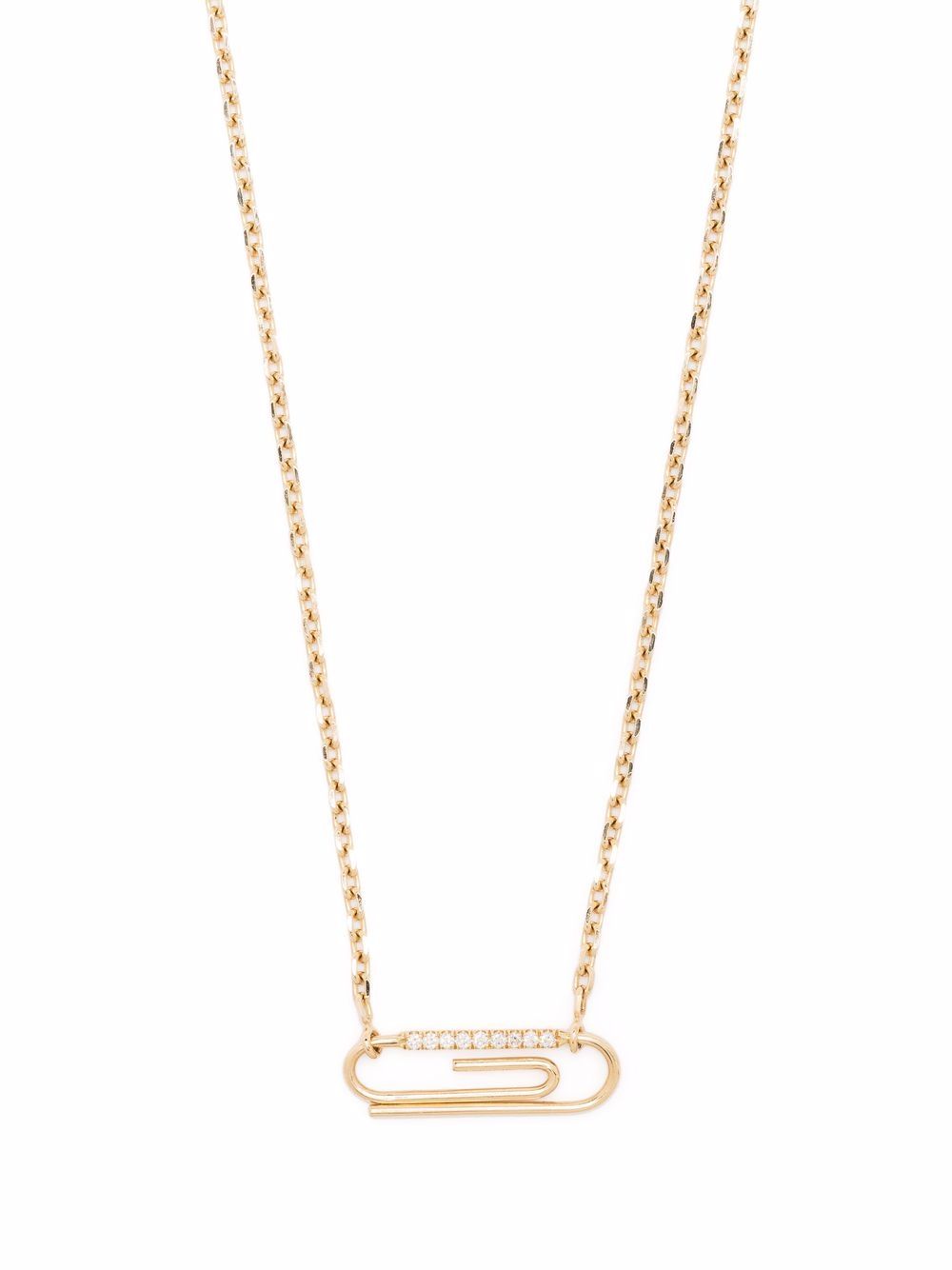 18kt yellow gold Paper Clip diamond necklace