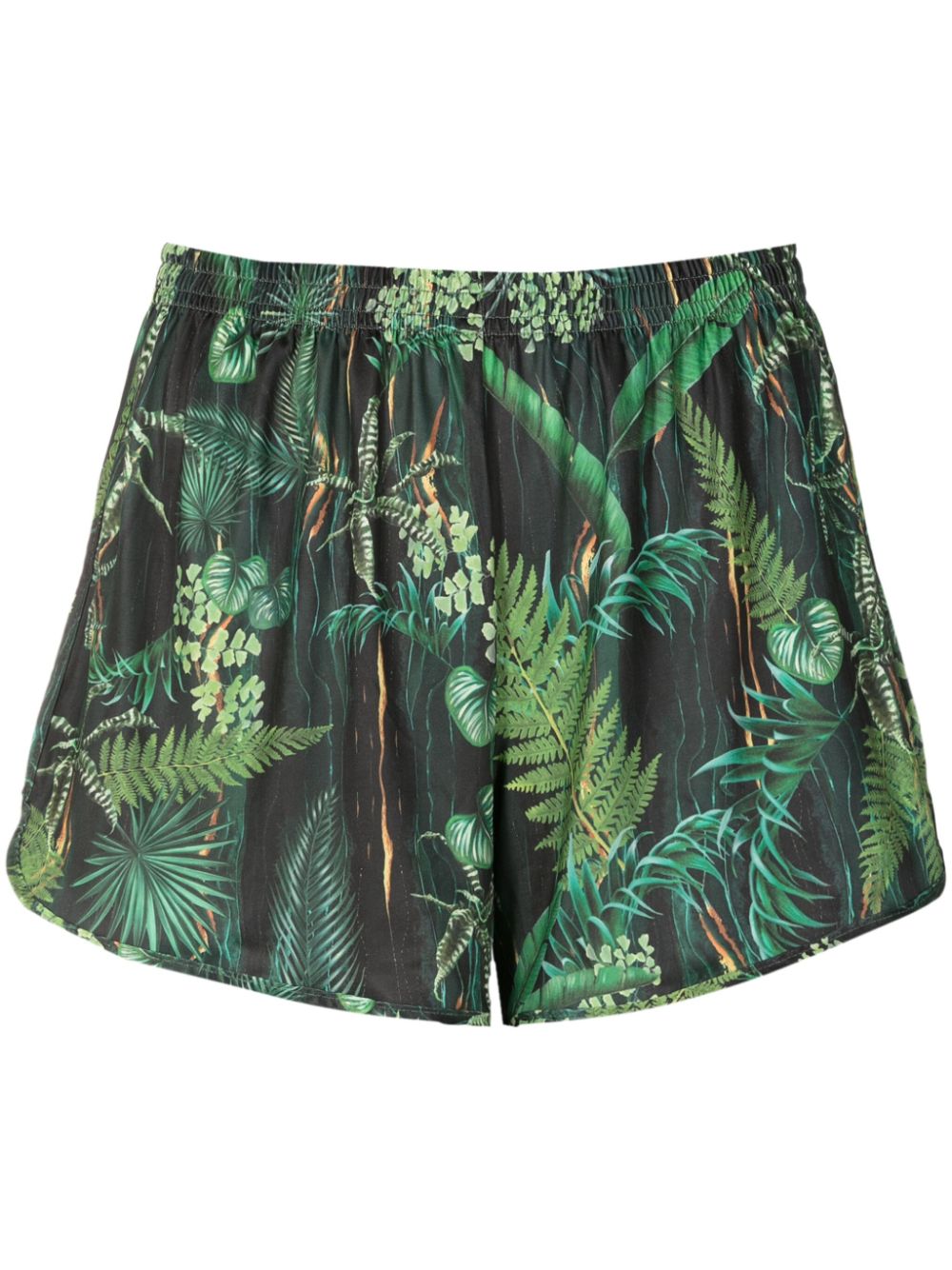 Lee leaf-print mini shorts - Green