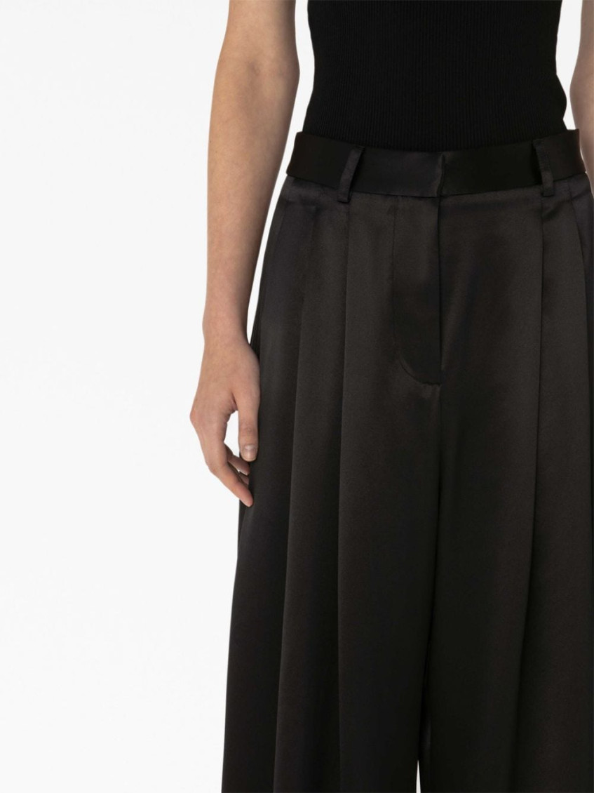 High-rise wide-leg trousers - Black