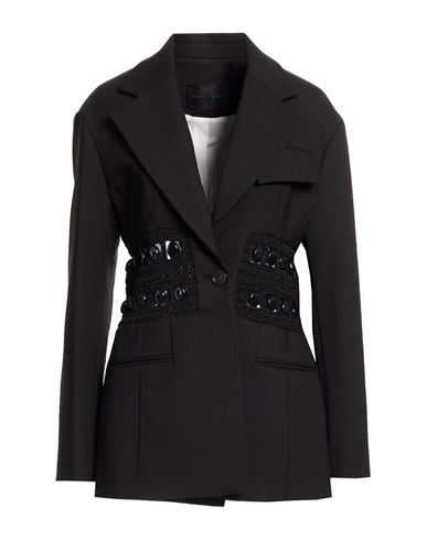 Woman Blazer Black Size 2 Virgin Wool, Elastane, Polyamide