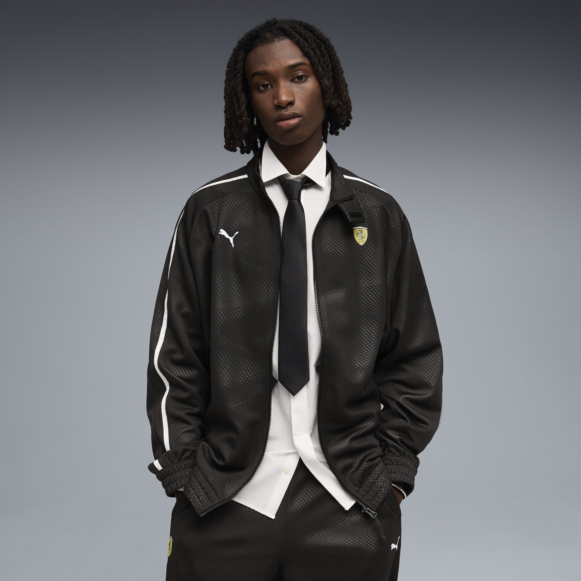 PUMA Scuderia Ferrari Men's T7 Oversized Track Jacket in Black