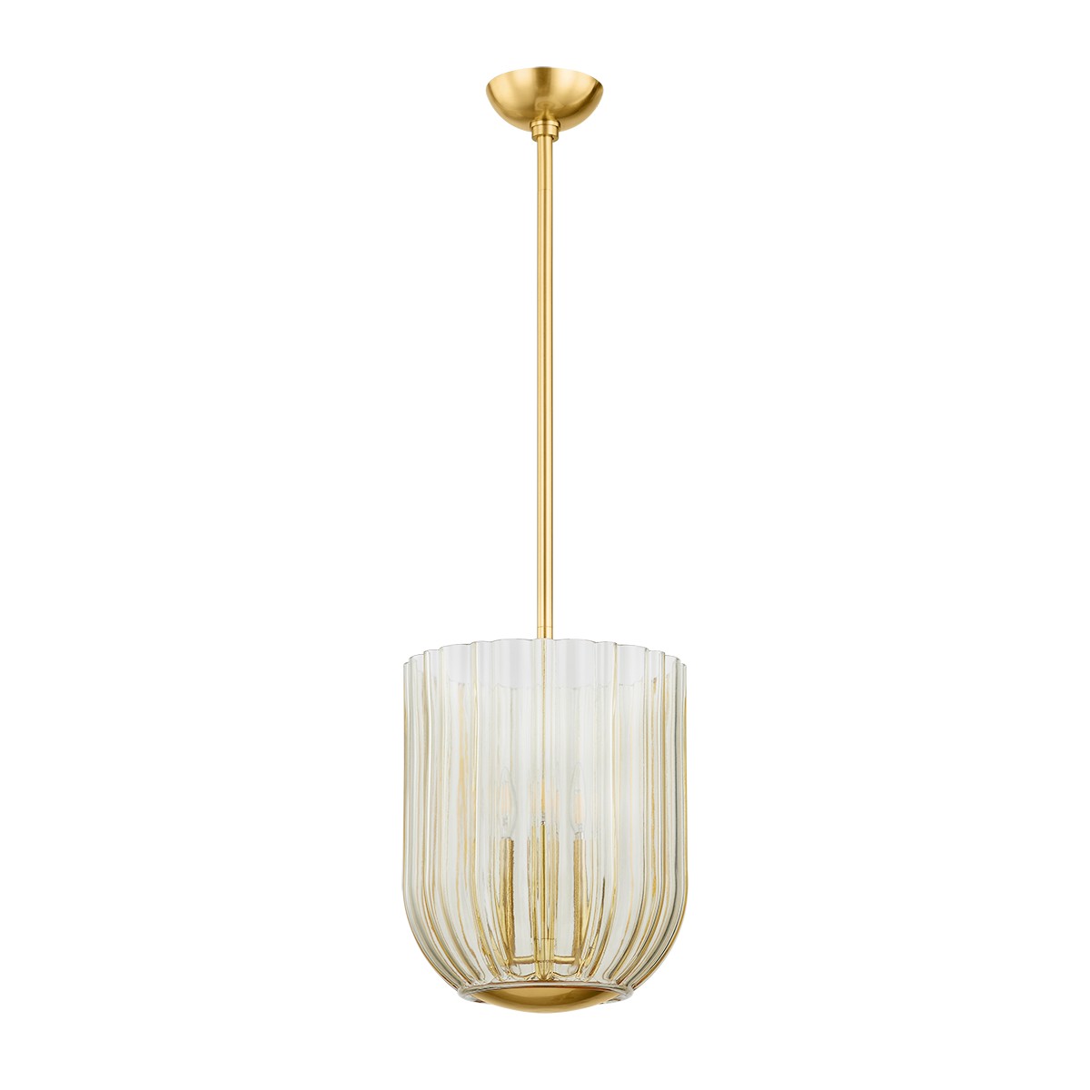 Aged Brass Three Light Lantern from the Cece Collection