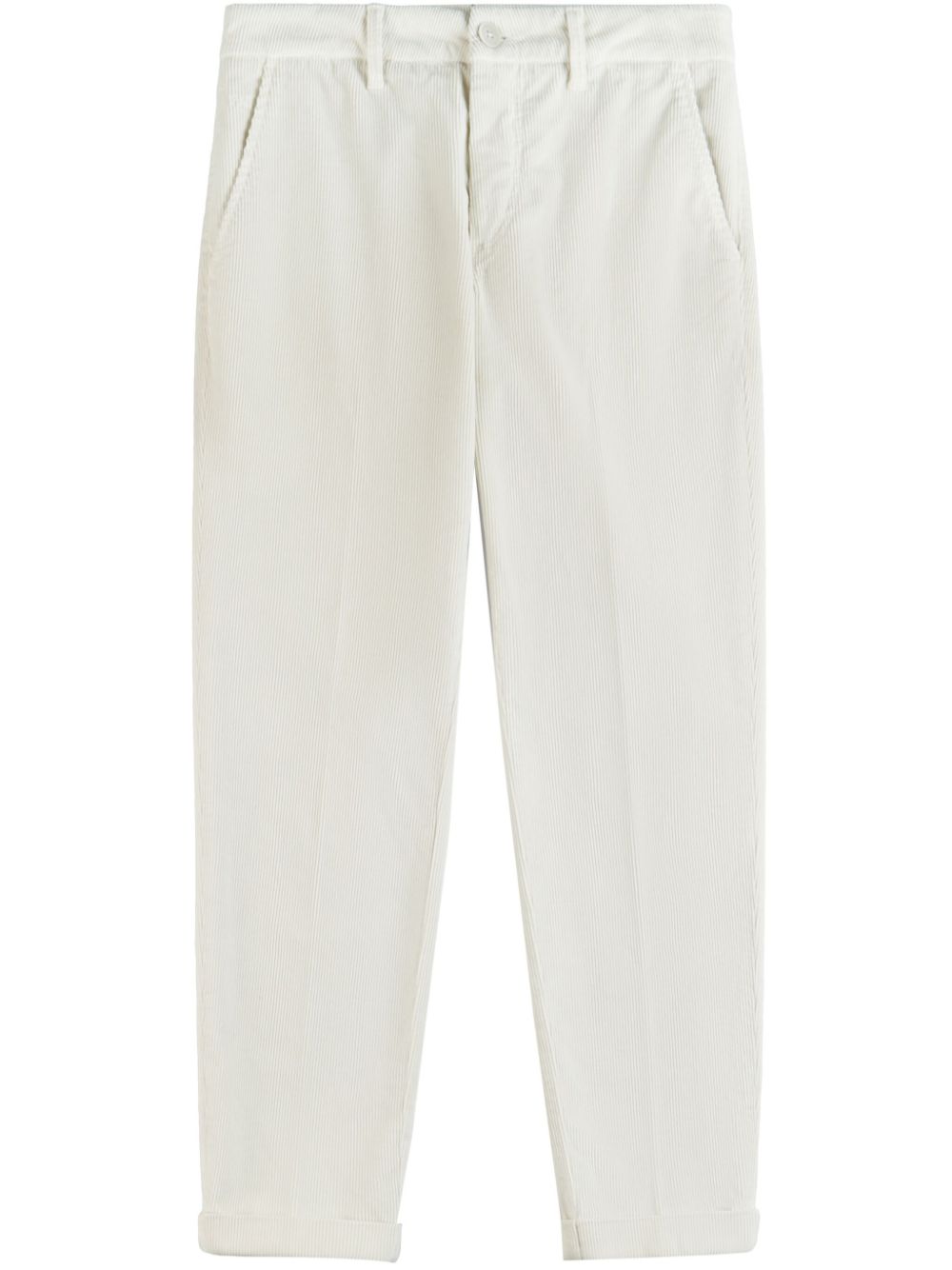 Corduroy tapered trousers - White