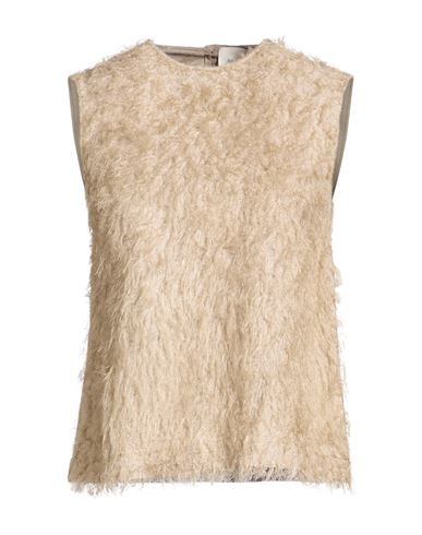 Chocolat Woman Top Beige Size 4 Viscose