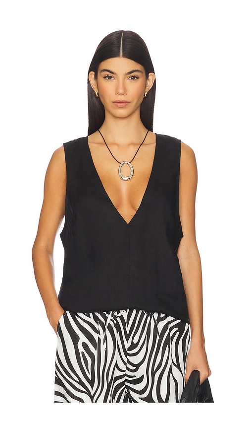 AEXAE TOP MIT V-AUSSCHNITT in Black. Größe XXS. Also in L