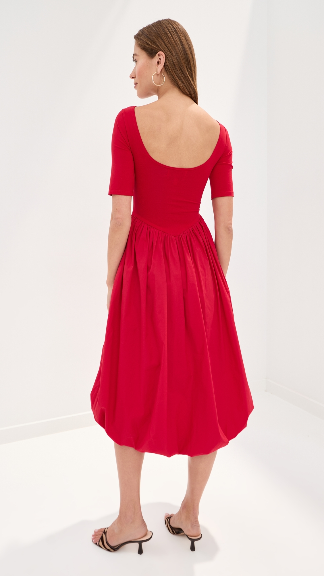 Gracie Dress Chocolate Rib/White